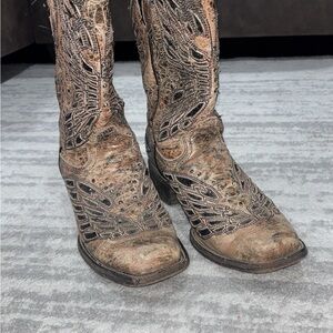 Women's Vintage Brown Combat Boots